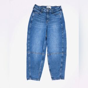 Abercrombie Kids High Rise Balloon Jeans 15/16 Regular Mid Wash Blue Denim